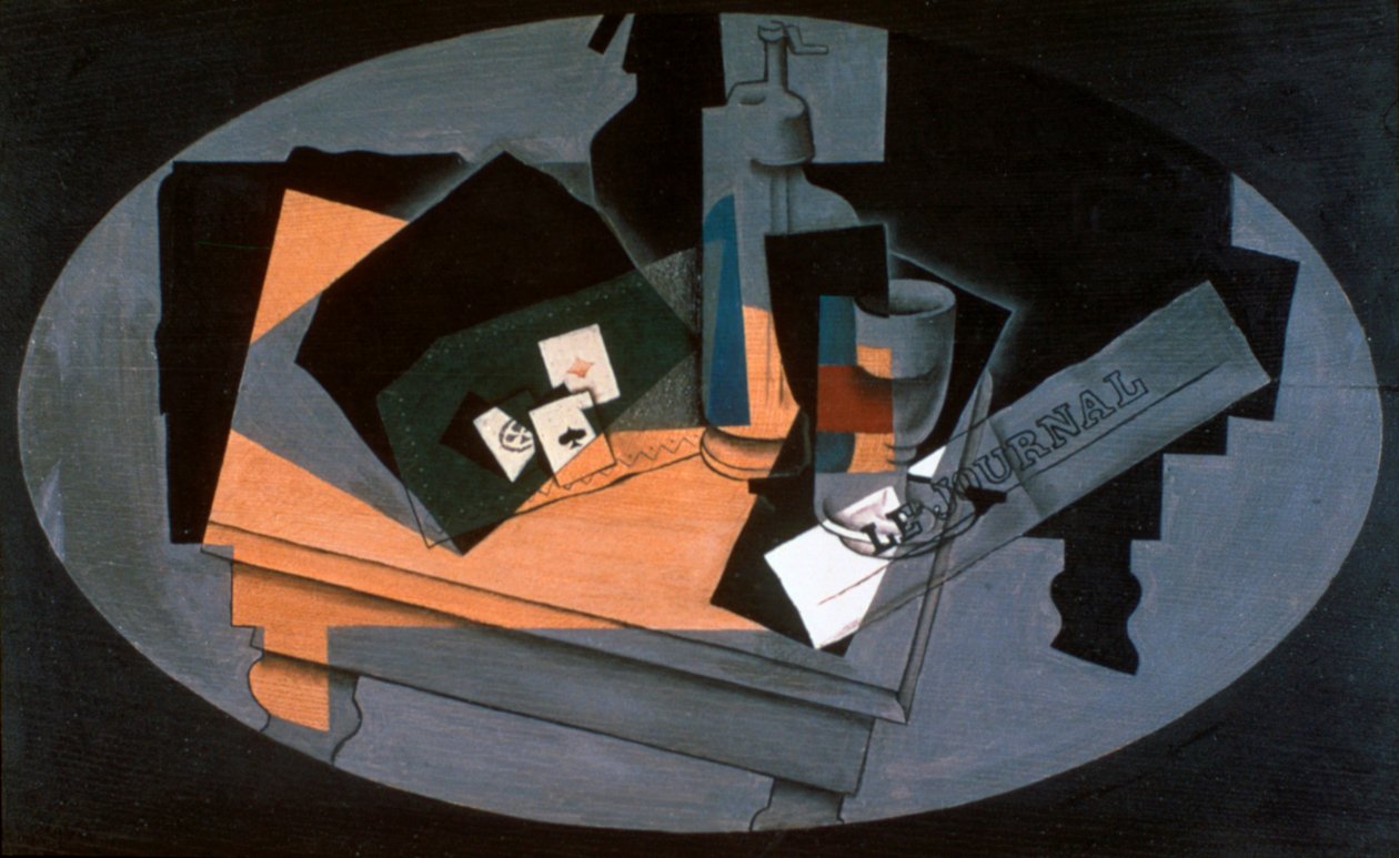 Karty do gry i syfon, 1916. autorstwa Juan Gris