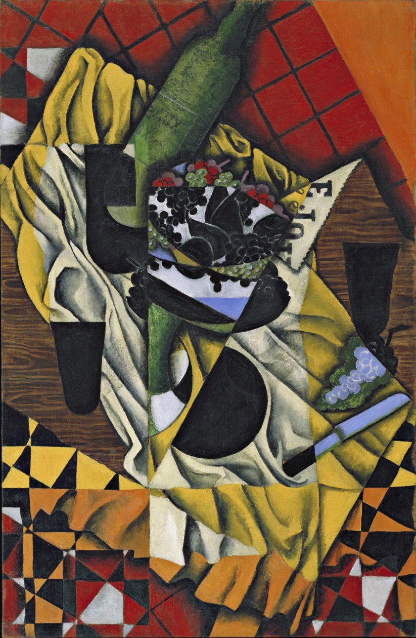 „Winogrona i wino” Obraz Juana Grisa (1887-1927) 1913 Museum of Modern Art, Nowy Jork autorstwa Juan Gris
