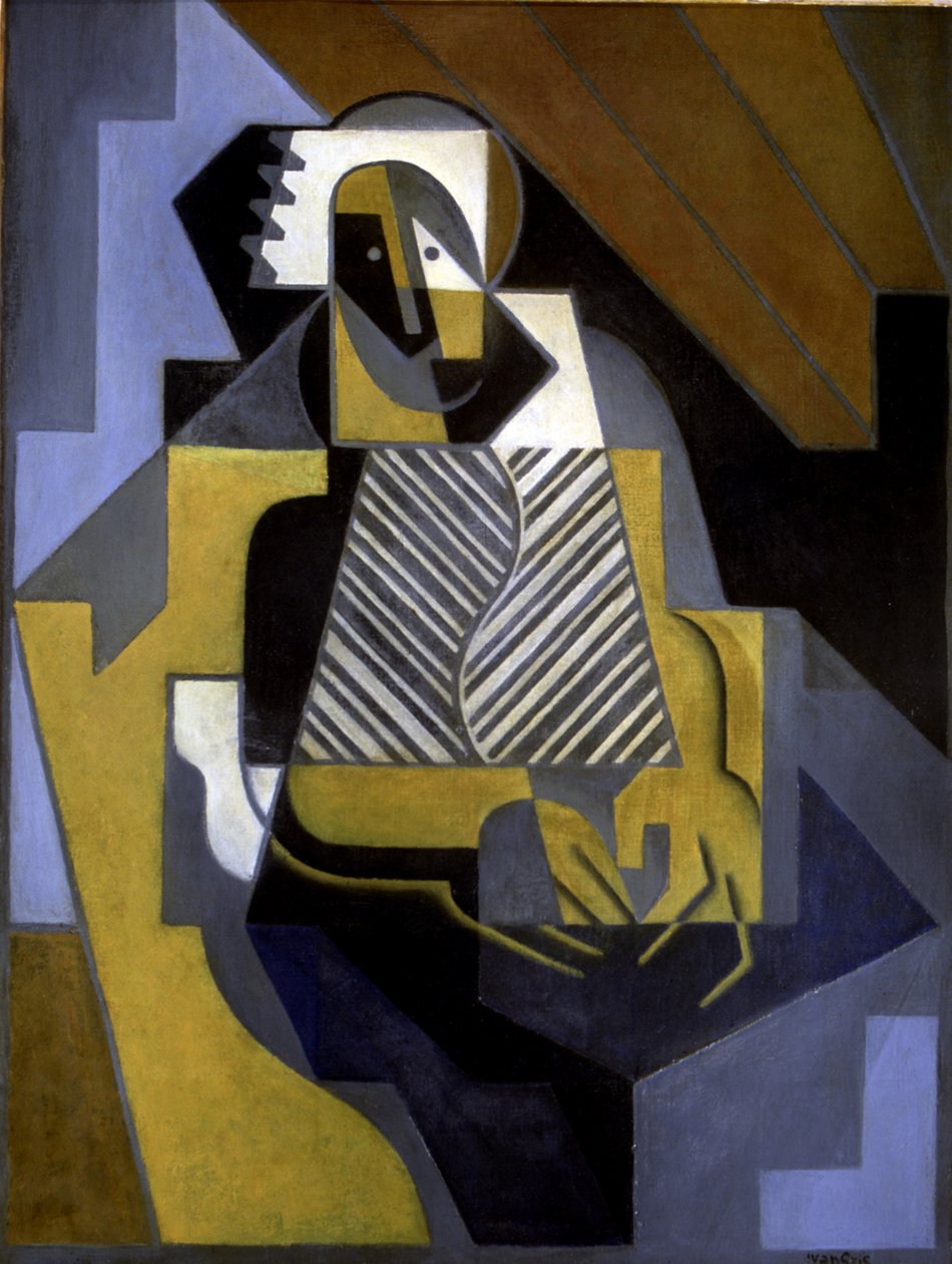 Siedząca kobieta, ok. 1915-20 (olej na płótnie) autorstwa Juan Gris