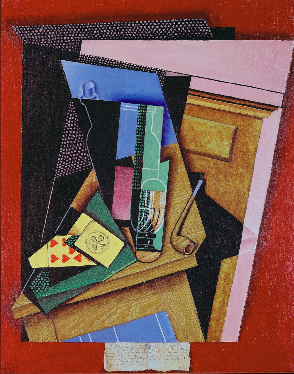 Martwa natura z wierszem autorstwa Juan Gris