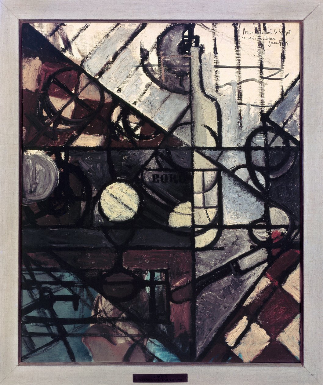 Butelka Bordeaux (olej na płótnie, XX w.) autorstwa Juan Gris