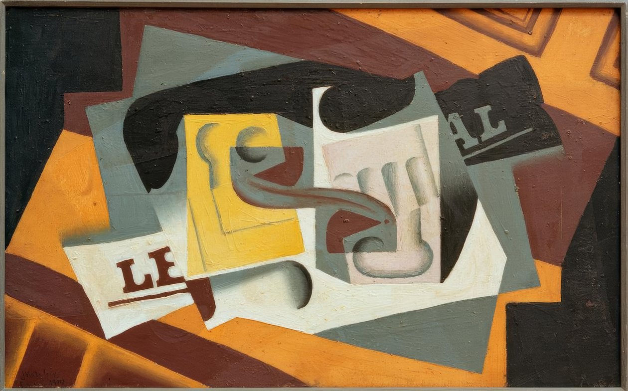 Szkło i gazeta autorstwa Juan Gris