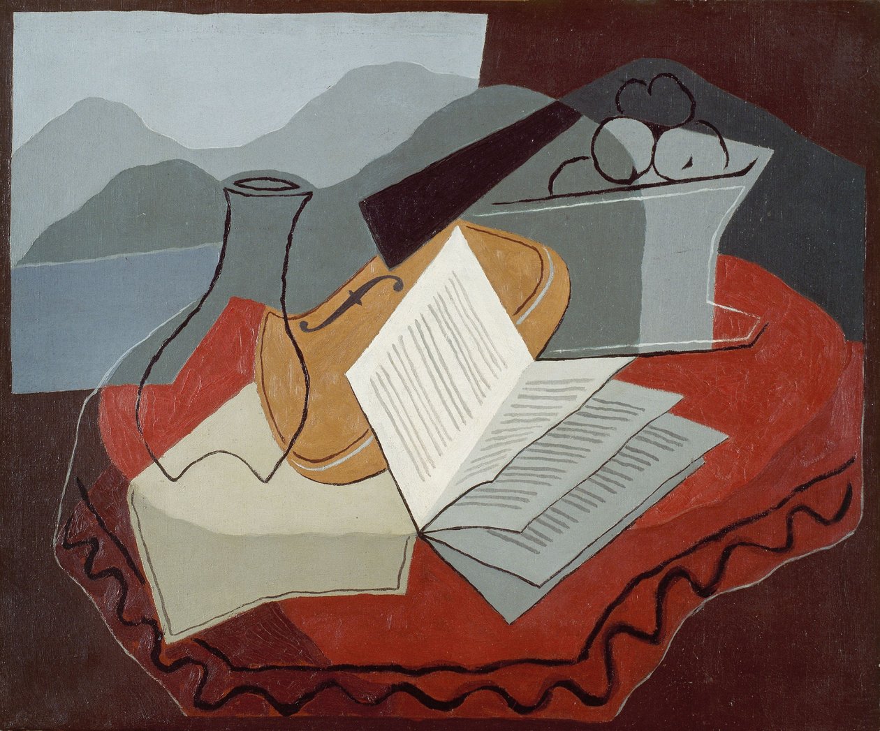 Skrzypce przed otwartym oknem autorstwa Juan Gris