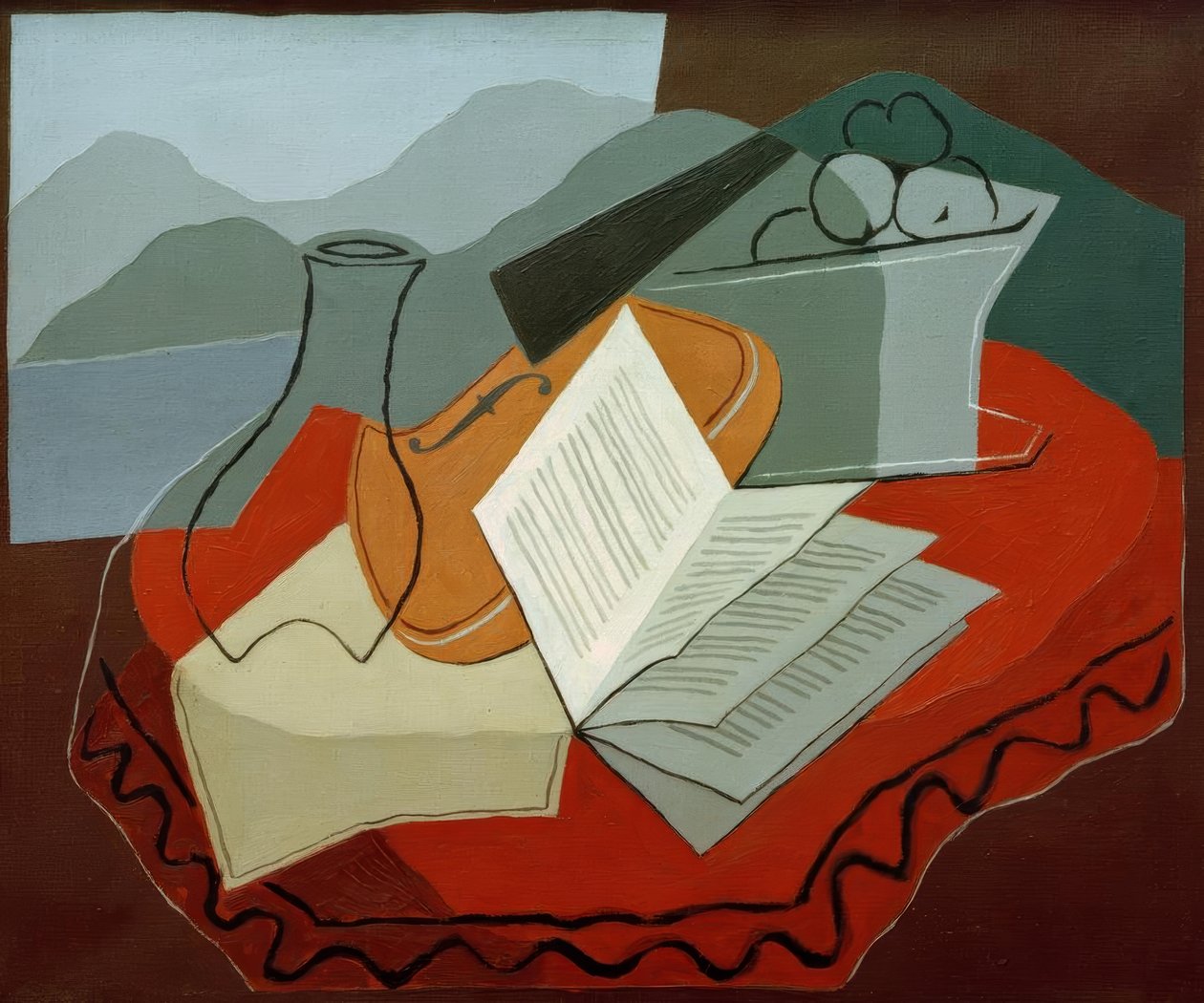 Skrzypce w otwartym oknie autorstwa Juan Gris