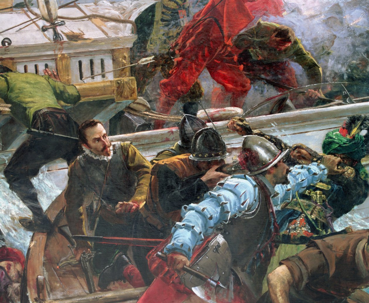Bitwa pod Lepanto z 1571 roku, fragment żołnierzy autorstwa Juan Luna y Novicio