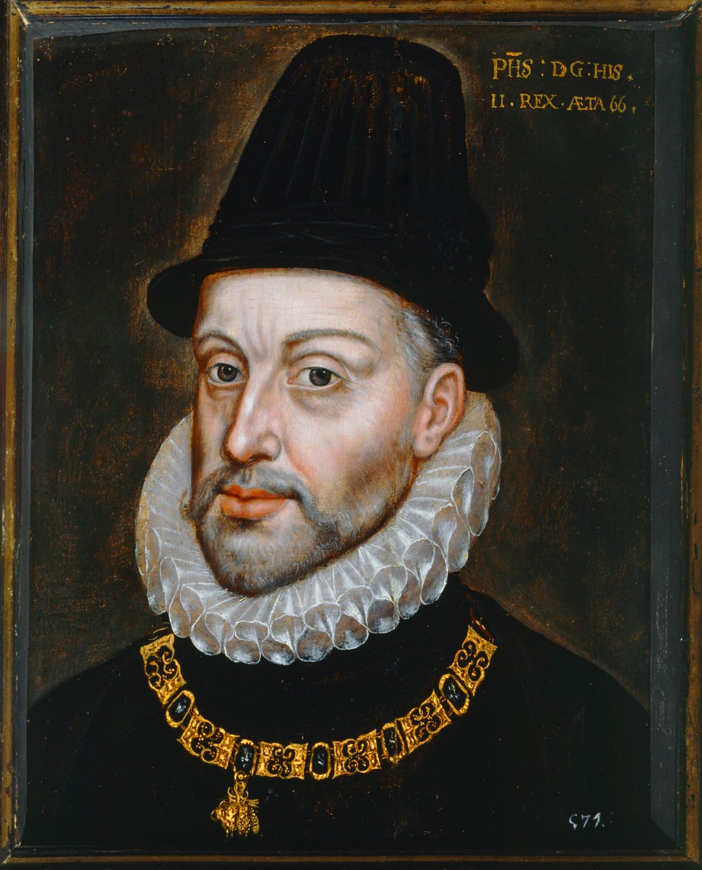Filip II, król Hiszpanii, w wieku 66 lat autorstwa Juan Pantoja de la Cruz