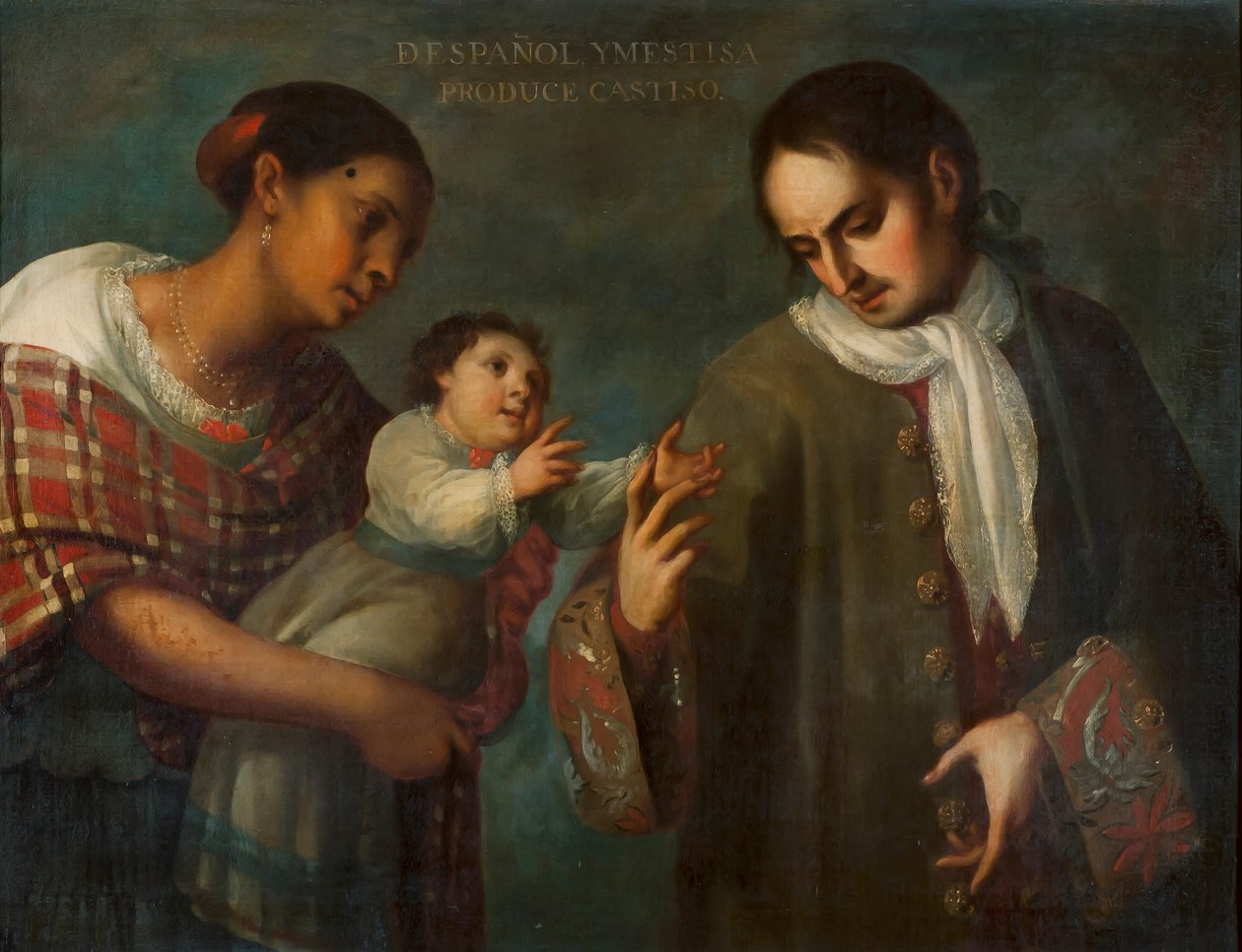 Hiszpanka i Metyska z dzieckiem, „Castizo”. autorstwa Juan Rodríguez Juárez