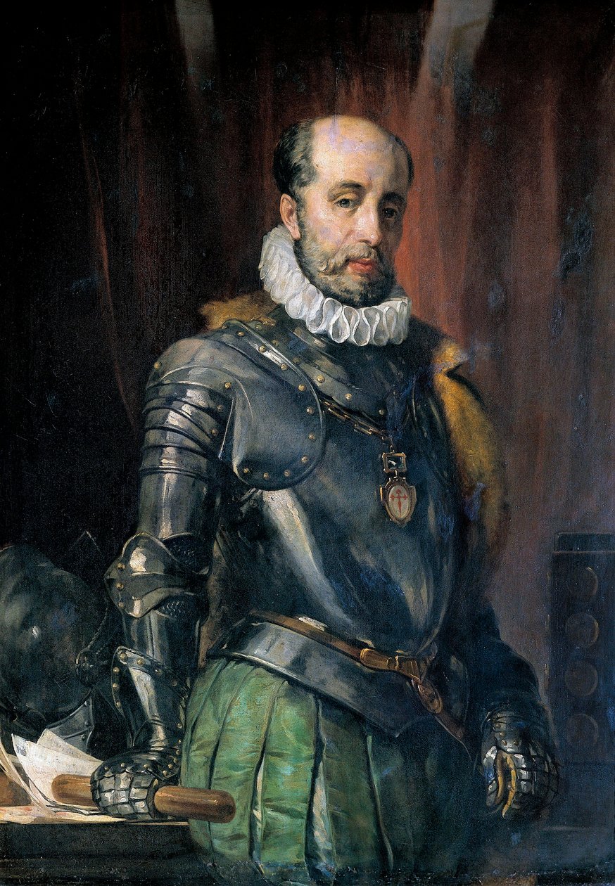 Portret Luisa de REQUESENS Y ZUNIGA (1528-1576), katalońskiego polityka, gubernatora hiszpańskich Niderlandów. Obraz Joan Vicens i Cots (Juan Vicens Cots autorstwa Juan Vicens Cots