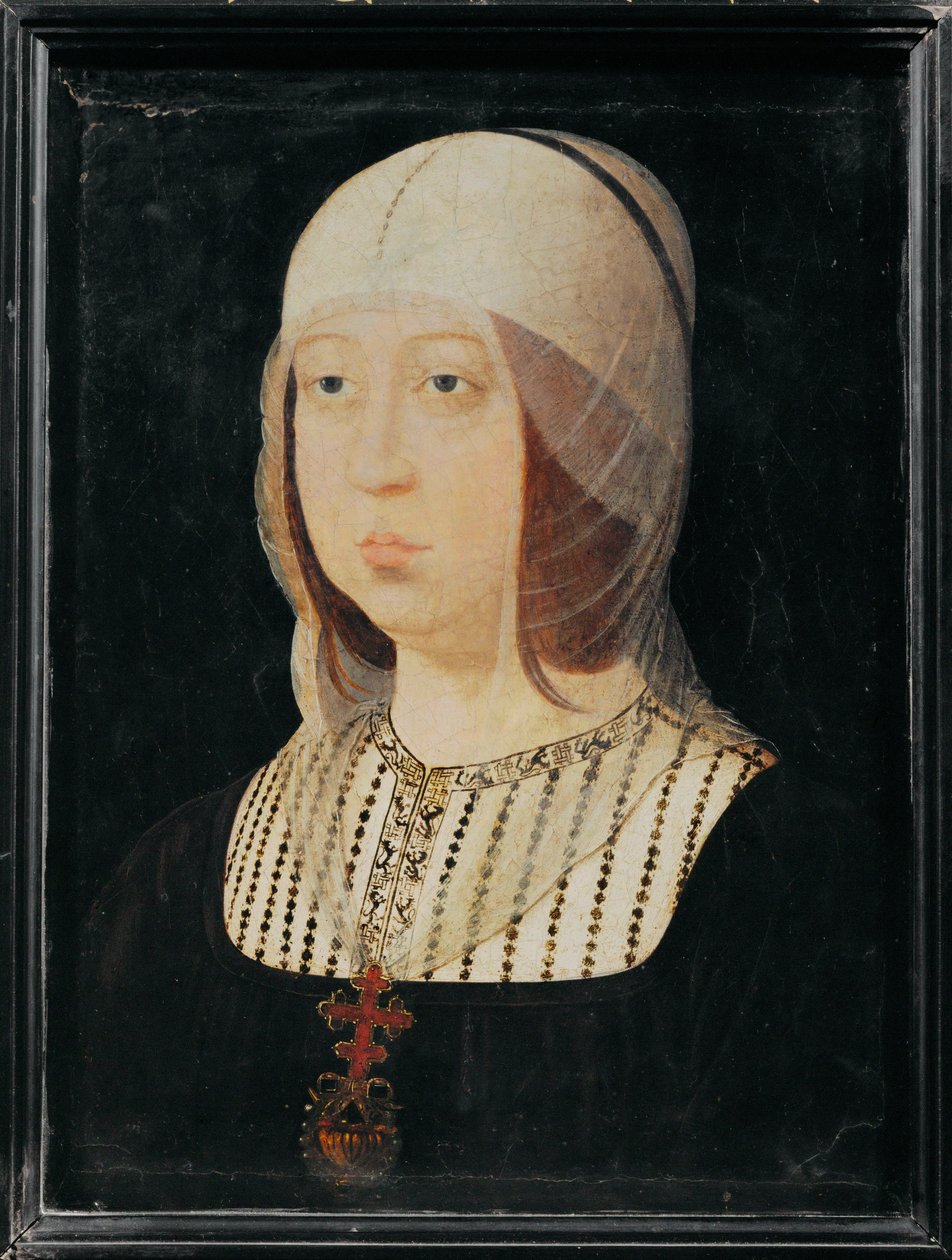 Izabela Kastylijska, żona Ferdynanda Aragońskiego ... (obraz na drewnie) autorstwa Juan de (attr. to) Flandes