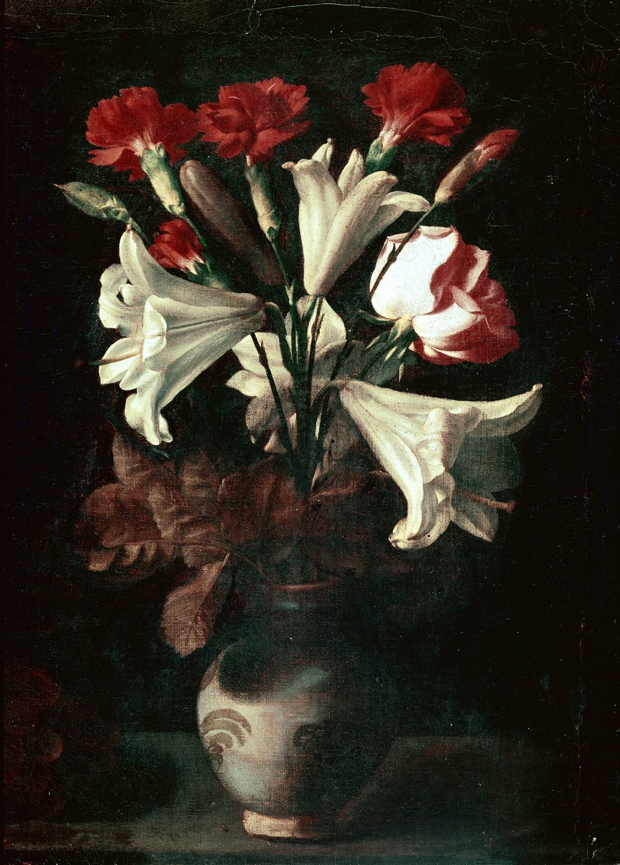 Florero (Lilie i goździki w wazonie) autorstwa Juan de (attr. to) Zurbaran