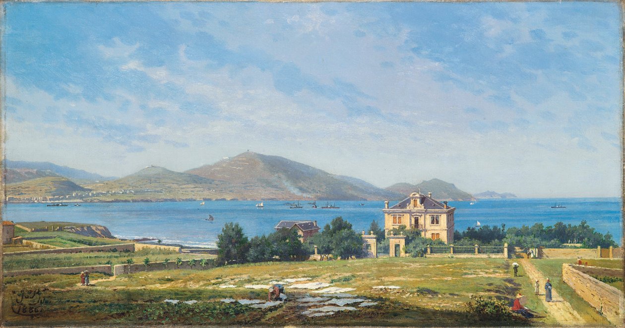 Widok na El Abra, Bilbao, z Algorta autorstwa Juan de Barroeta