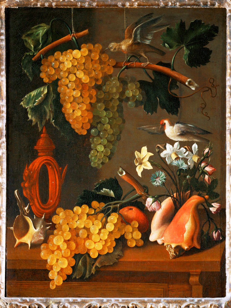 Martwa natura z winogronami ... autorstwa Juan de Espinosa