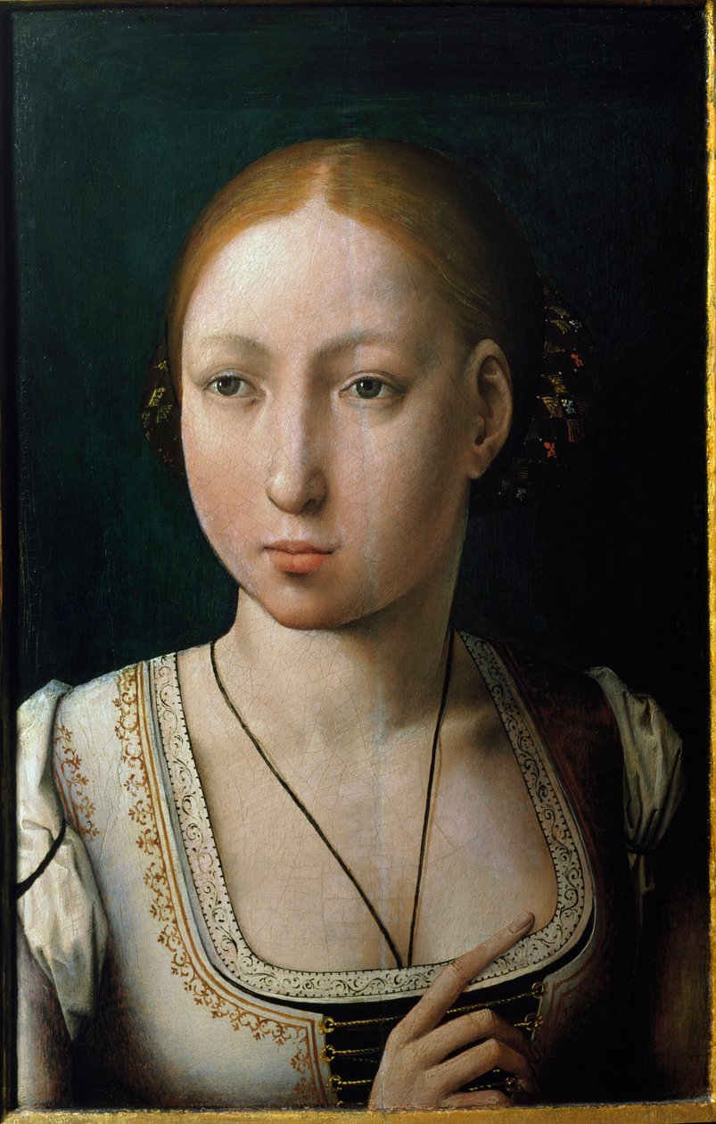 Portret Joanny I Kastylii, zwanej Joanną Szaloną autorstwa Juan de Flandes