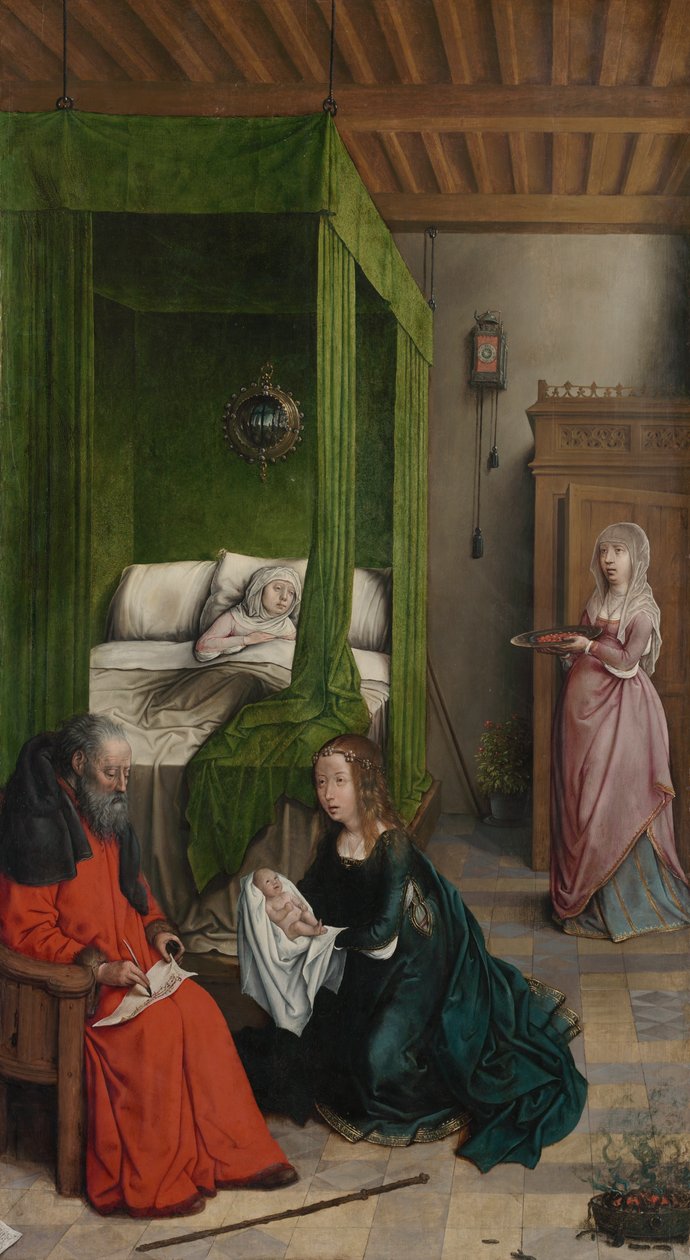 Narodziny i nadanie imienia Janowi Chrzcicielowi autorstwa Juan de Flandes