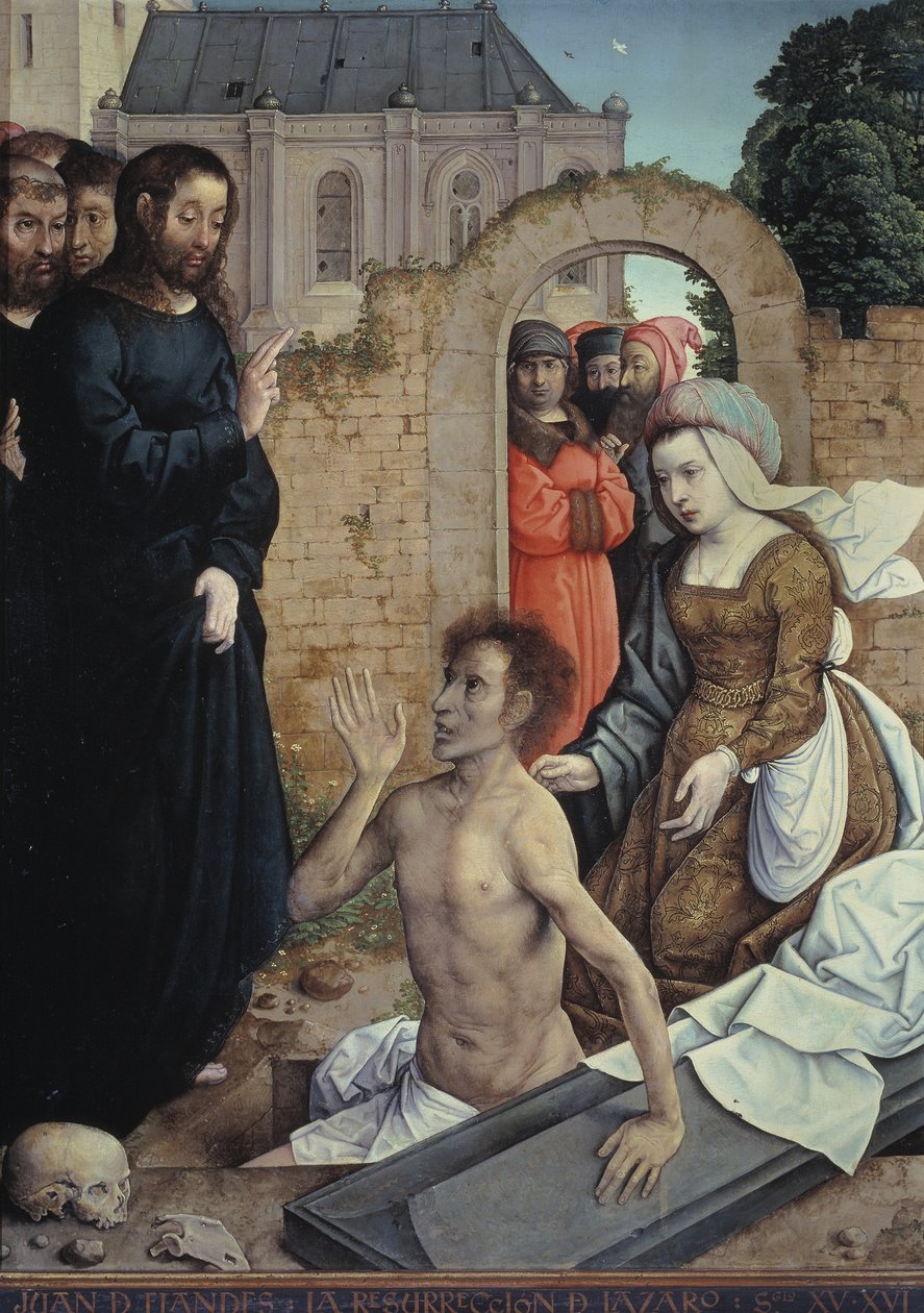 Zmartwychwstanie Łazarza autorstwa Juan de Flandes