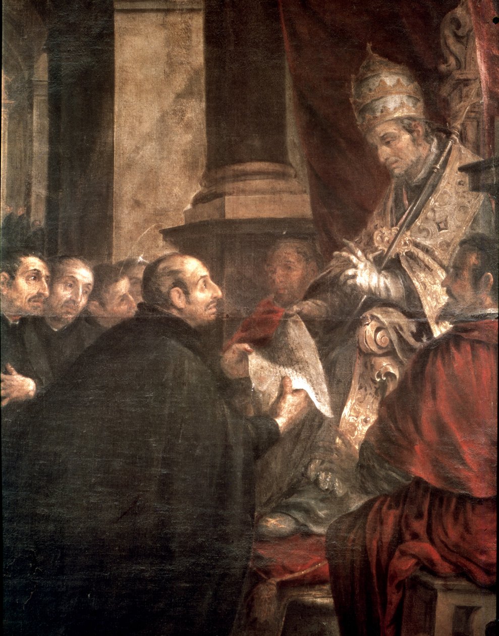 Św. Ignacy odbiera bullę fundacji Towarzystwa Jezusowego (jezuitów) od papieża Pawła III autorstwa Juan de Valdes Leal