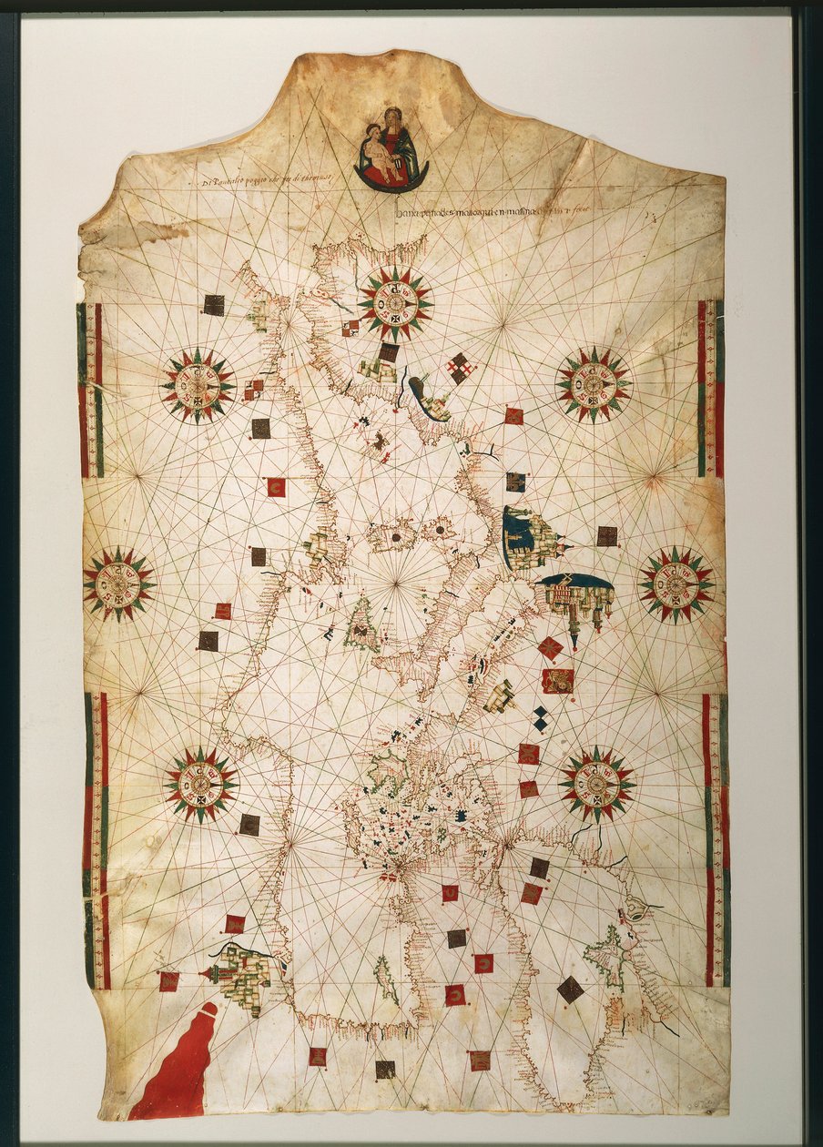 XIX-wieczna kopia morskiej planisfery autorstwa Juana de la Cosa autorstwa Juan de la Cosa