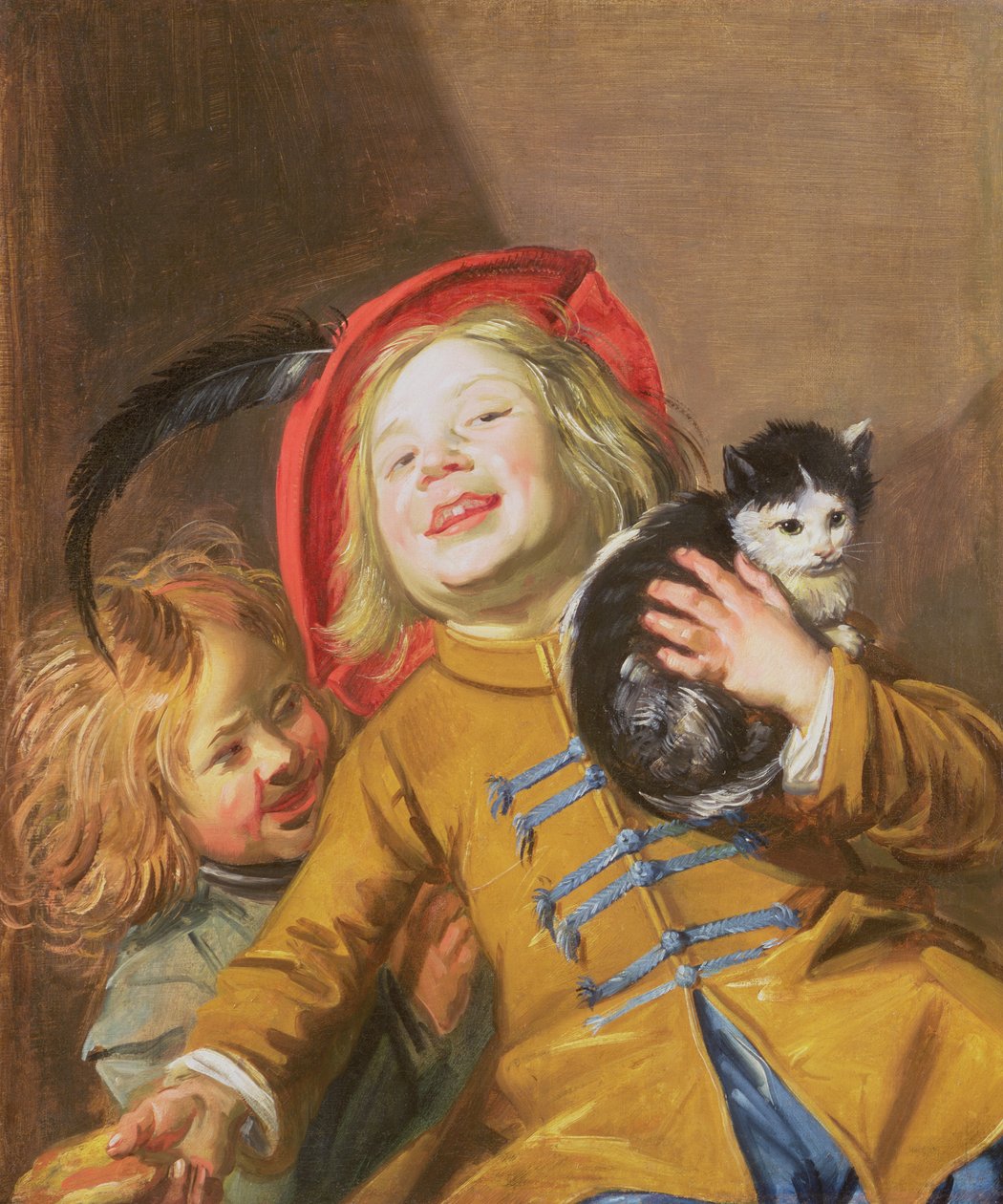 Śmiejące się dzieci z kotem, 1629 autorstwa Judith Leyster
