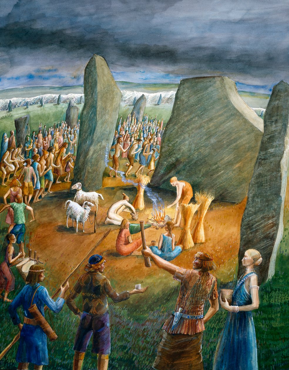 Kamienny krąg w Avebury, 3. tysiąclecie pne, ok. 1990-2010 autorstwa Judith Dobie