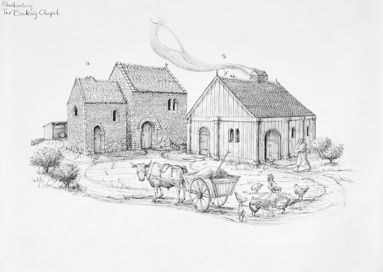 Kaplica Beckery, Glastonbury, ok. V-VI w., 1990-2010 autorstwa Judith Dobie