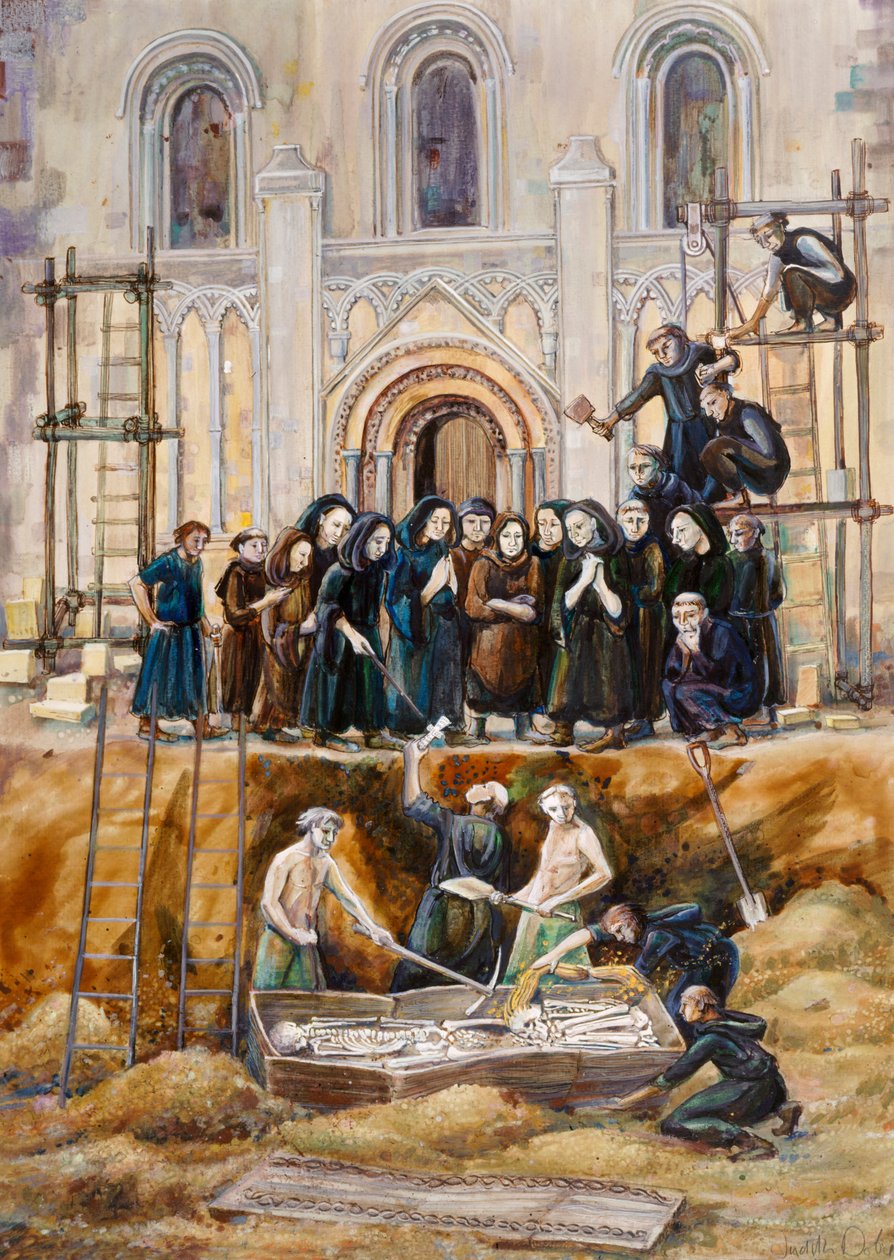 Ekshumacja Artura i Guinivere w Opactwie Glastonbury, Somerset, 1193 2010 autorstwa Judith Dobie