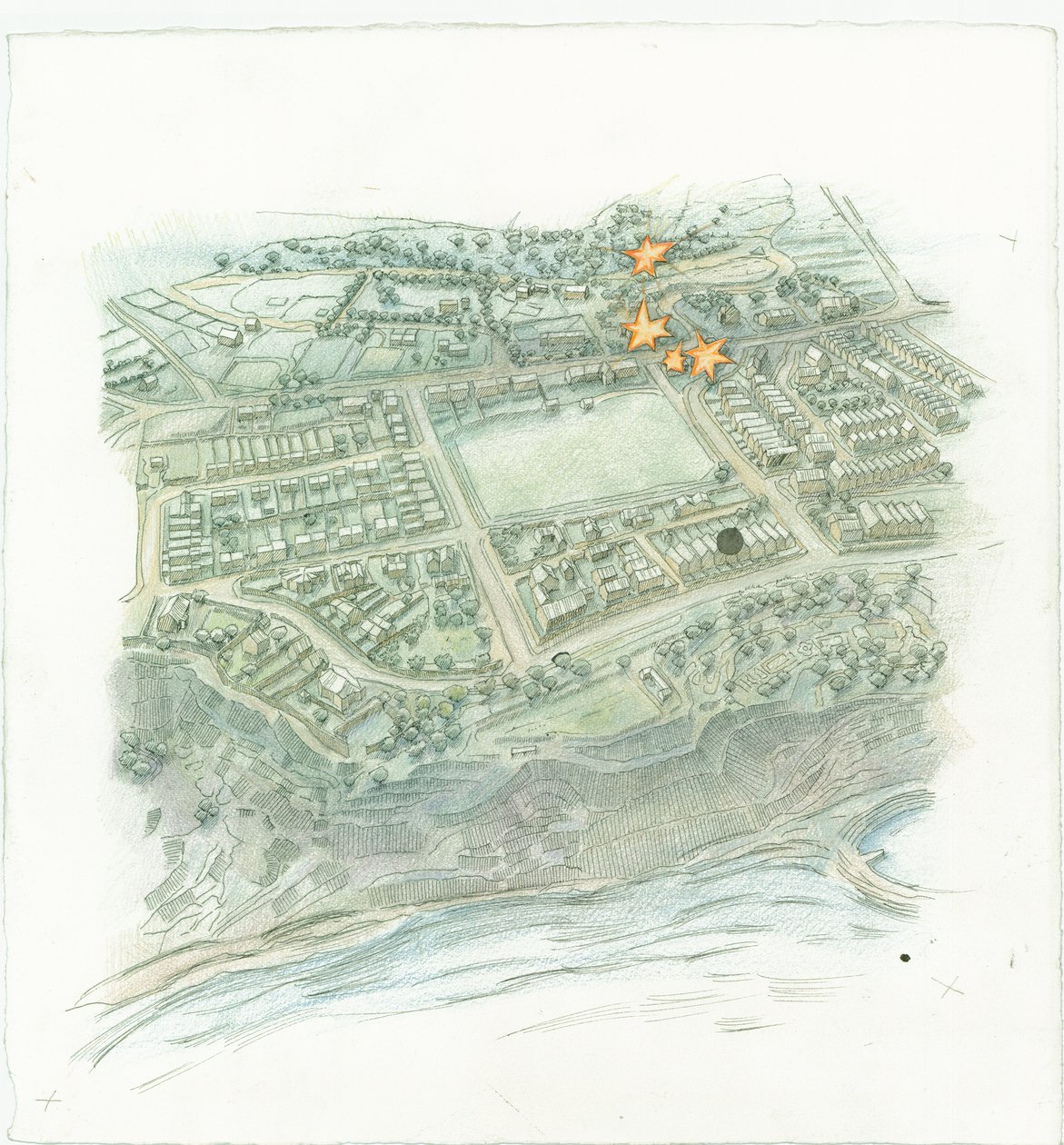 Niemieckie bombardowanie Scarborough, North Yorkshire, 1914 2014. autorstwa Judith Dobie