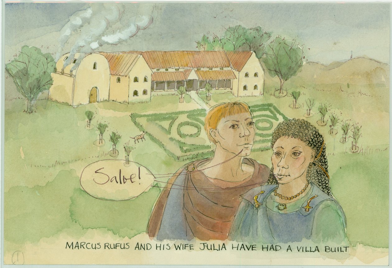 Marcus i Julia ze swoją nowo wybudowaną willą, 2003. autorstwa Judith Dobie