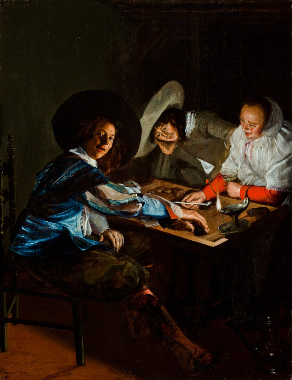 Gra w Tric-Trac, ok. 1630 autorstwa Judith Leyster