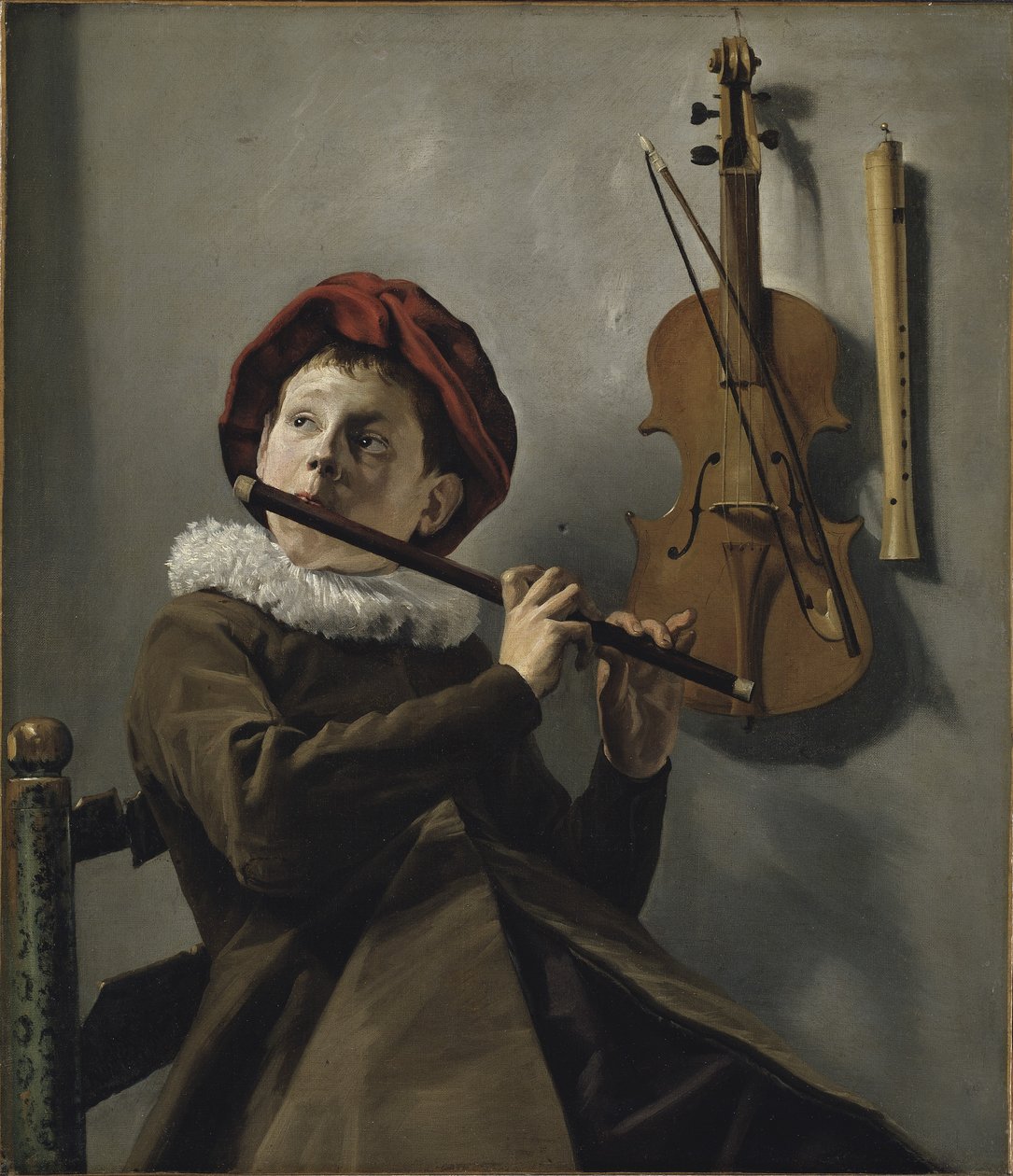 Chłopiec grający na flecie, ok. 1630 (olej na płótnie) autorstwa Judith Leyster