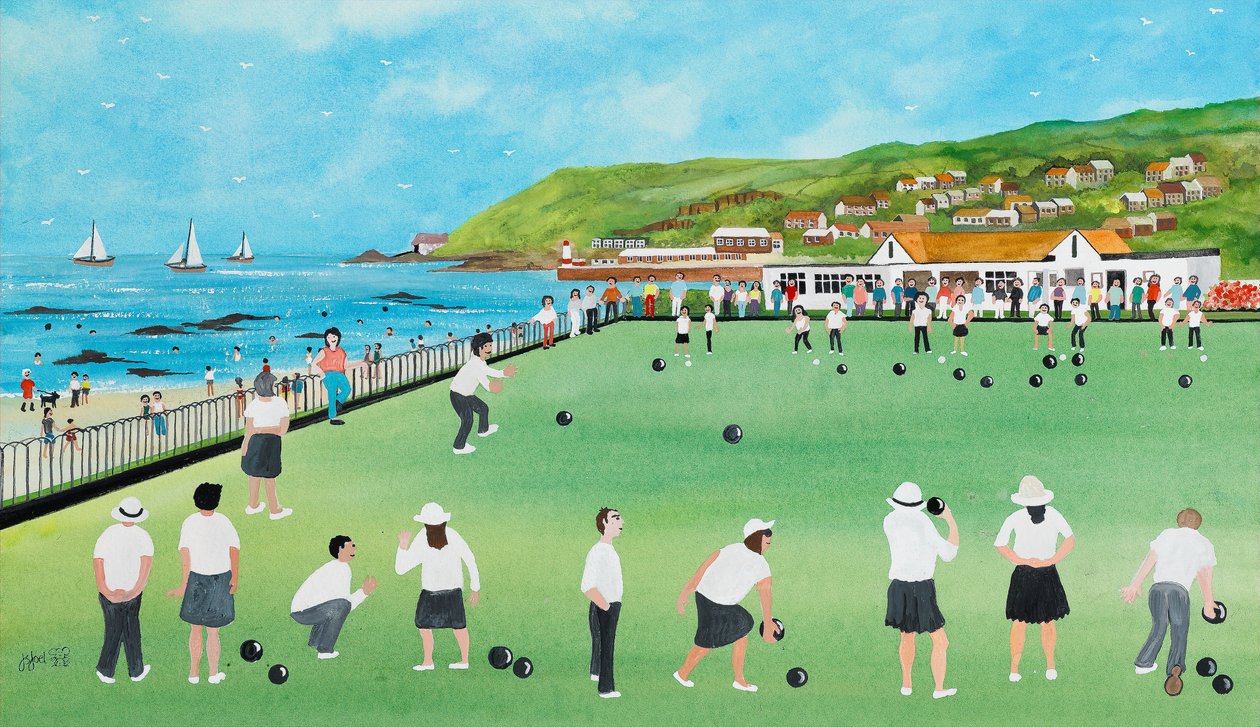 Kręgle na Newlyn Green autorstwa Judy Joel