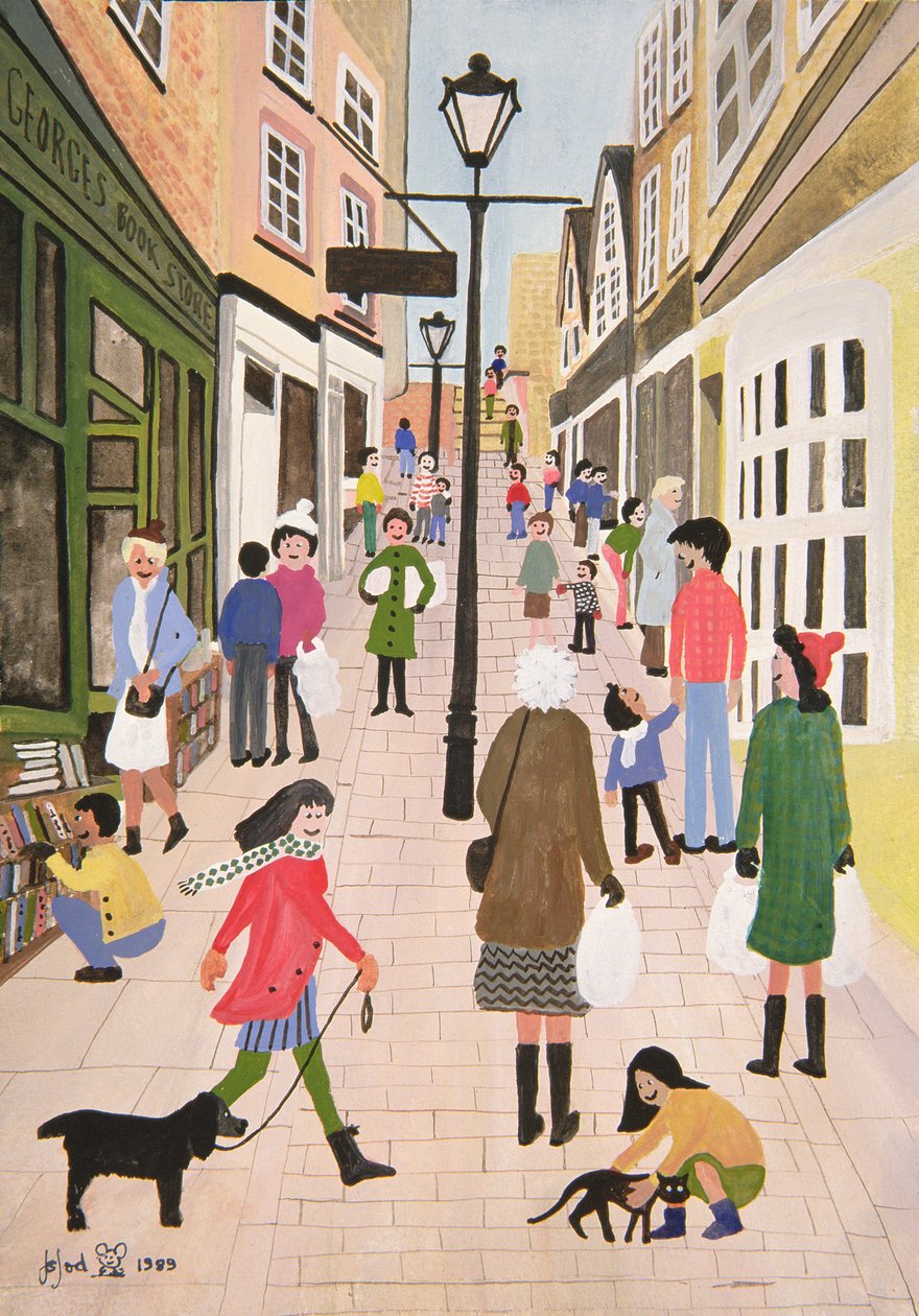 Świąteczne Schody, Bristol, 1989 autorstwa Judy Joel