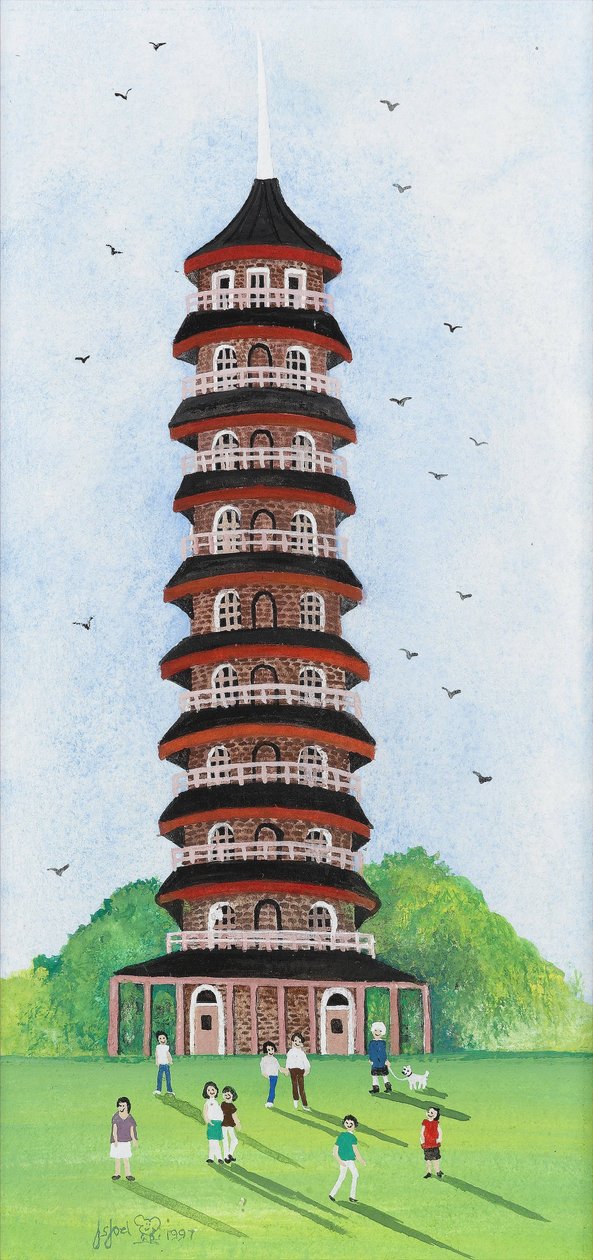 Pagoda Kew, 2009 (Gwasz na papierze) autorstwa Judy Joel