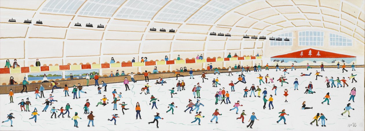 Łyżwiarstwo w Richmond, 2009 (gwasz na papierze) autorstwa Judy Joel