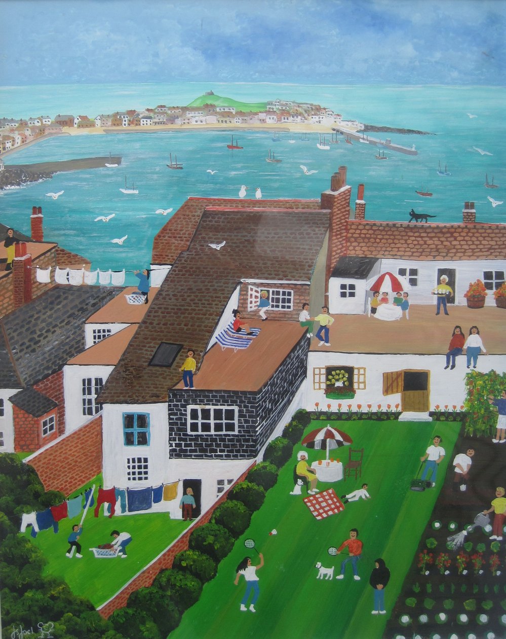 St Ives, Kornwalia, 2008 (akryl na pokładzie) autorstwa Judy Joel