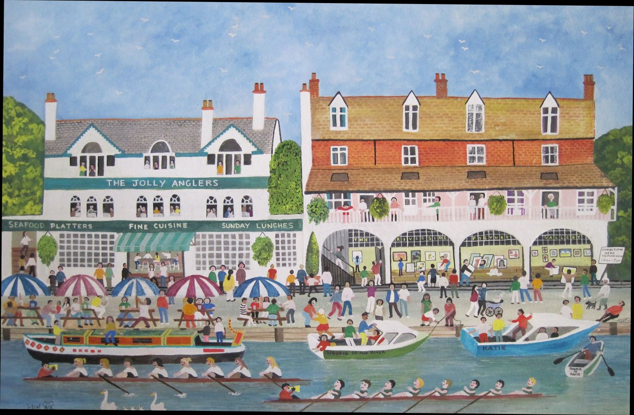 The Riverside w Walton, 2010 (gwasz na papierze) autorstwa Judy Joel