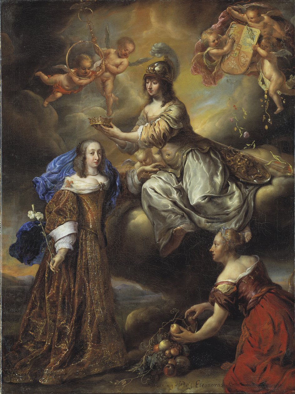 Alegoria królowej Jadwigi Eleonory jako Minerwy, 1654 autorstwa Jürgen Ovens