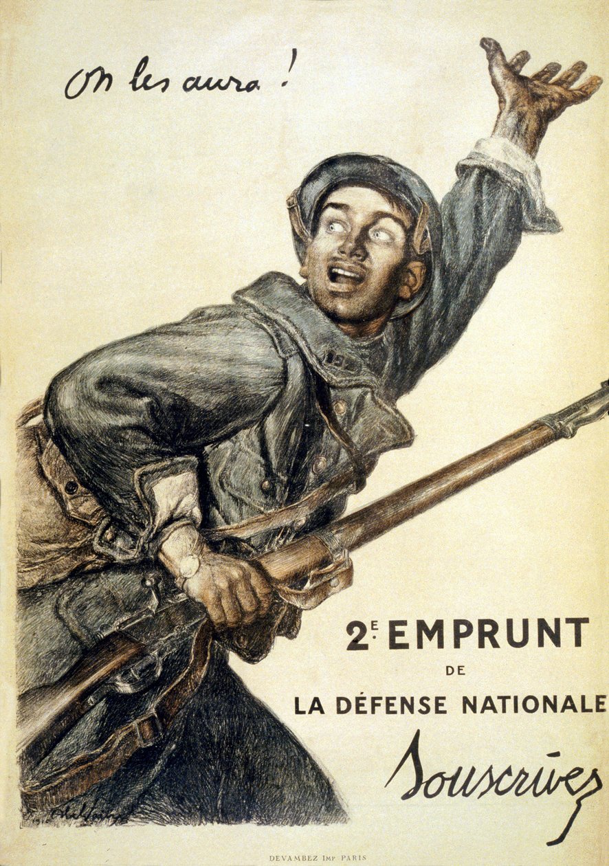 Dopadniemy ich! II pożyczka na obronę narodową. Subskrybuj, 1916 autorstwa Jules Abel Faivre