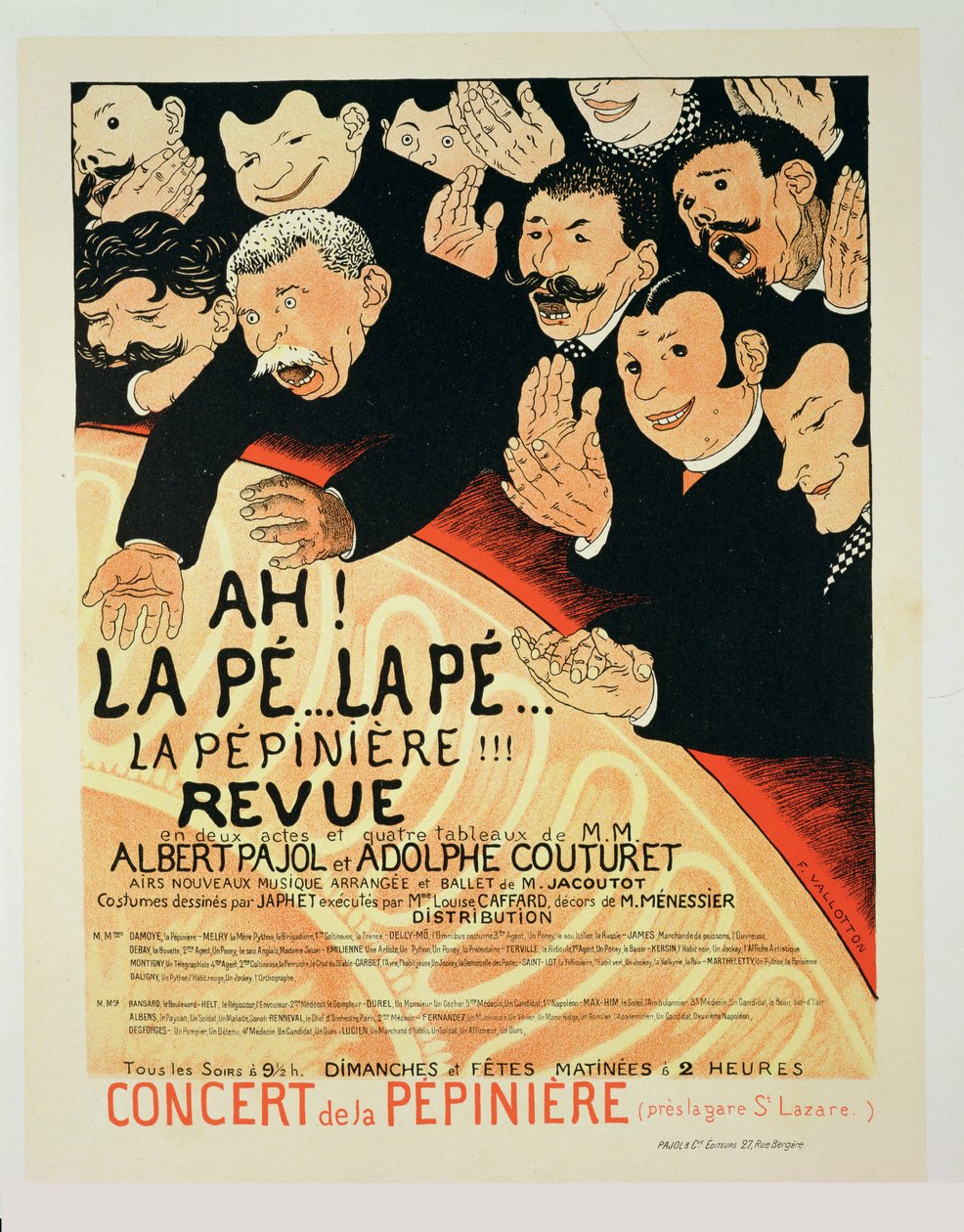 Reprodukcja plakatu reklamującego „Chauffons, Chauffons”, koncert Pepiniere, 1898 autorstwa Jules Alexandre Gruen or Grun