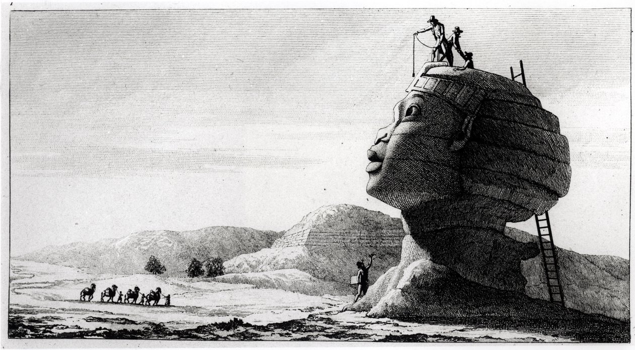 Francuzi mierzący sfinksa, z Voyage en Egypte Dominique