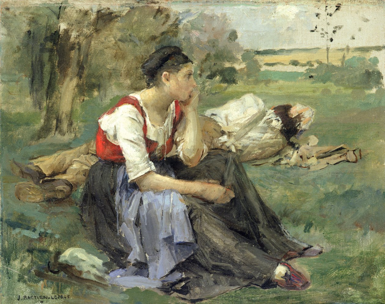 Odpoczywający chłopi, 1877 autorstwa Jules Bastien Lepage