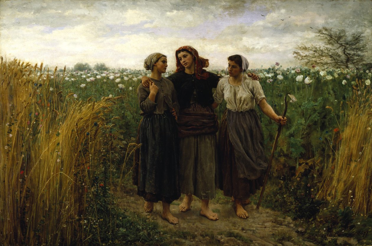 Powrót z pól, 1871 autorstwa Jules Breton