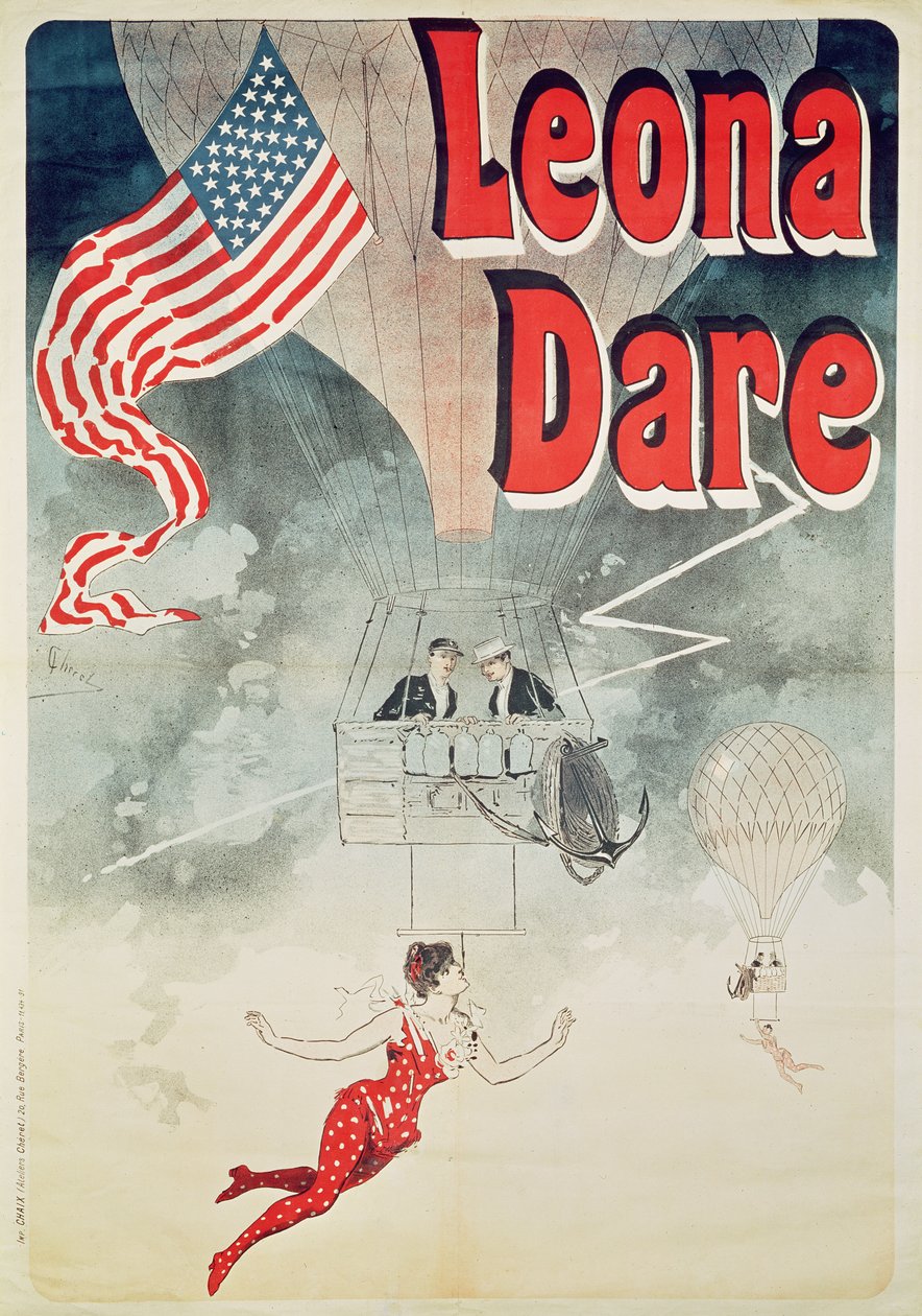 Balonowanie: plakat „Leona Dare”, 1890 autorstwa Jules Cheret