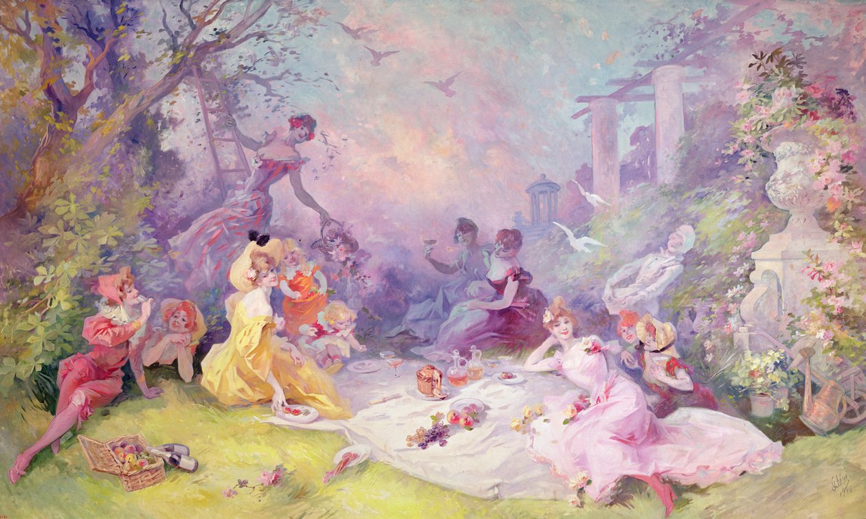 „Śniadanie na trawie”, 1904 autorstwa Jules Cheret