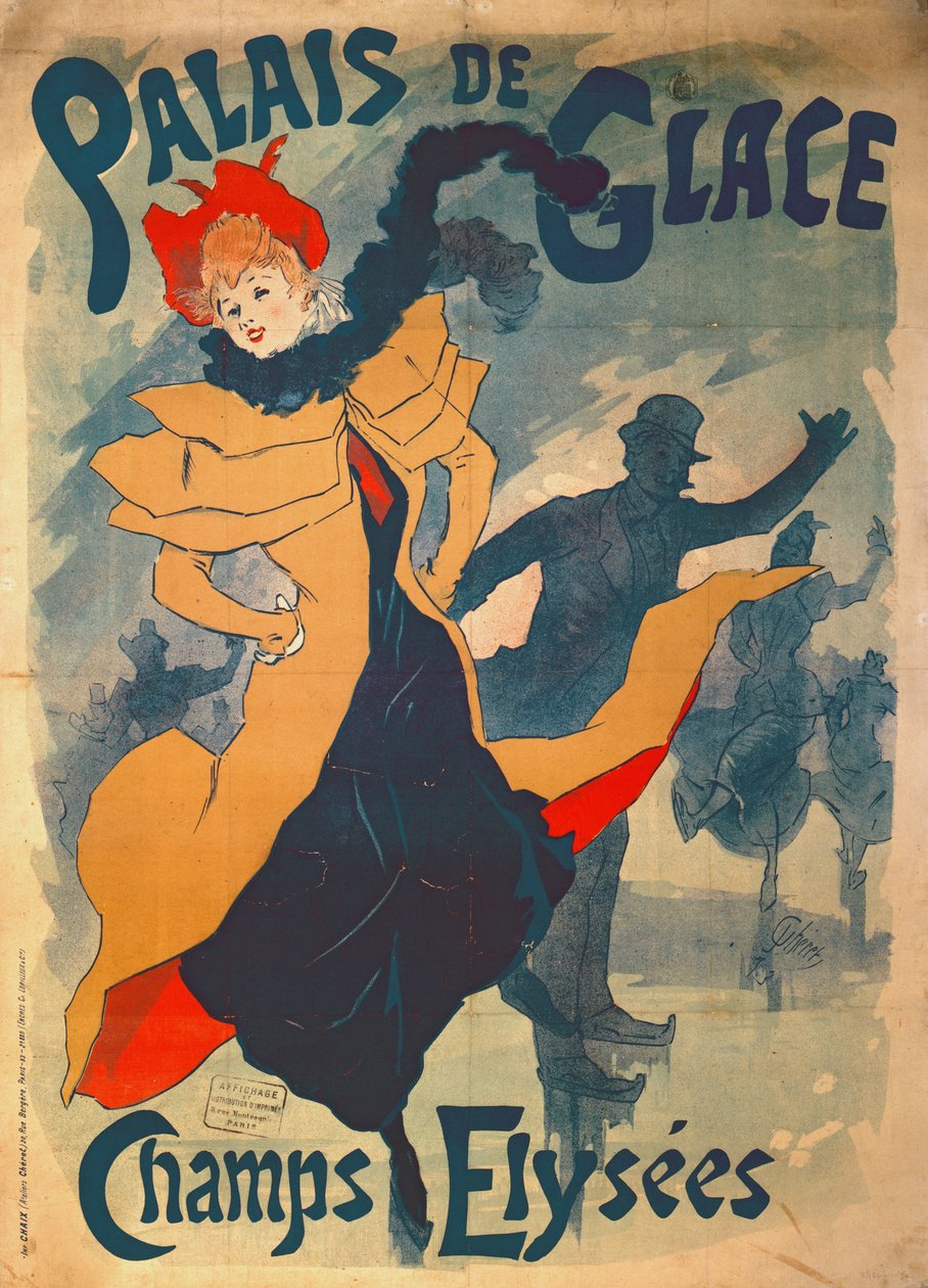 Plakat reklamujący Palais de Glace na Polach Elizejskich autorstwa Jules Cheret