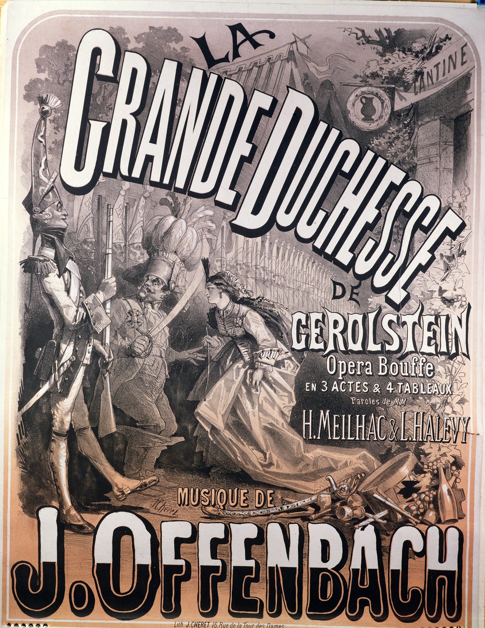 Plakat do „La Grande Duchesse de Gerolstein” Jacquesa Offenbacha (1819-90) autorstwa Jules Cheret