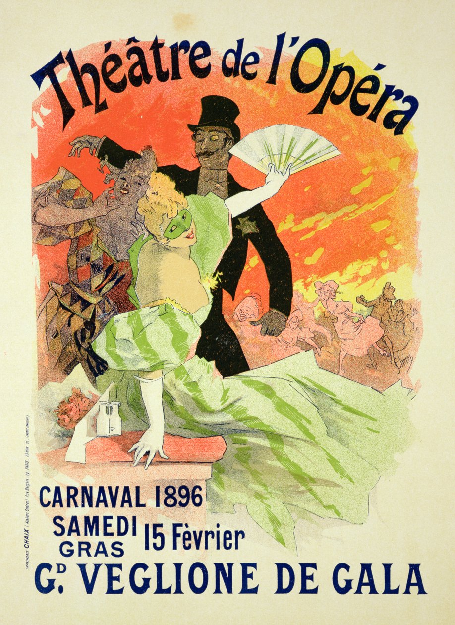 Reprodukcja plakatu reklamującego karnawał 1896 w Theatre de l
