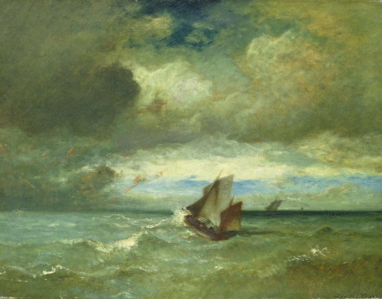 Wzburzone morze, ok. 1870 autorstwa Jules Dupré