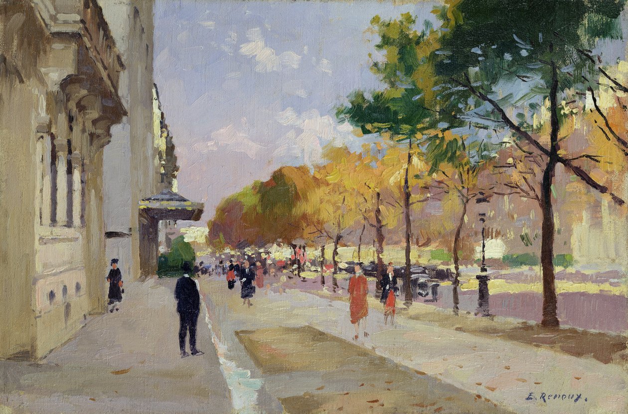 Avenue Montaigne, Paryż autorstwa Jules Ernest Renoux