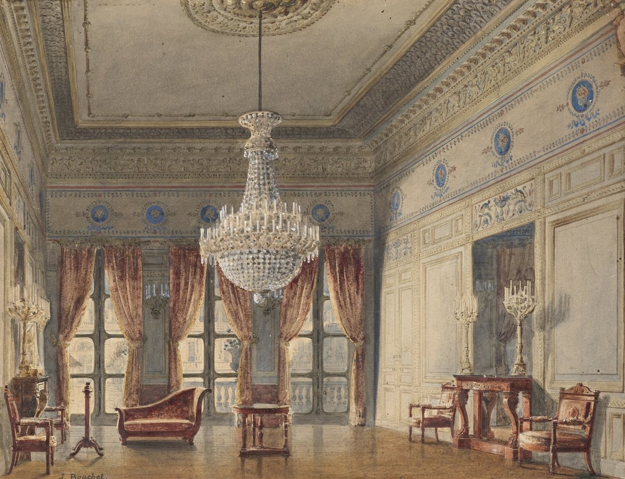 Salon w skrzydle Montpensier, Palais Royal autorstwa Jules Frédéric Bouchet