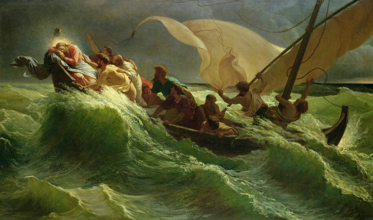 Chrystus śpi w swojej łodzi autorstwa Jules Joseph Meynier